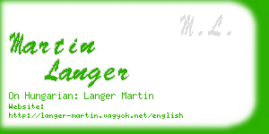 martin langer business card